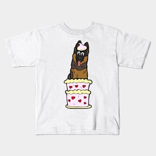 Guard dog Jumping out of a cake Kids T-Shirt